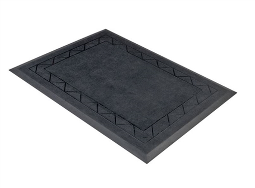 Cactus Mat 2521-C1 VIP Lite 58 1/2 x 39 Black Rubber Anti-Fatigue Floor  Mat - 1/2 Thick